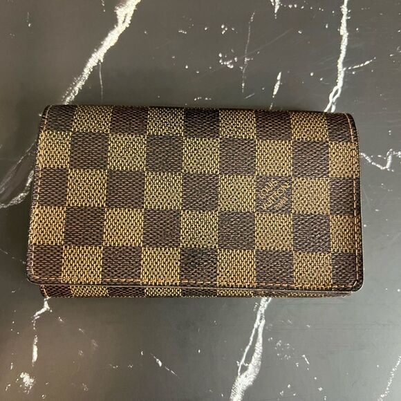 LOUIS VUITTON Bifold Wallet Portefeuille Tresor Damier Ebene - Picture 1 of 12